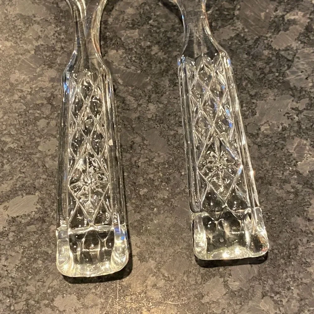 Vintage Crystal Salad Fork & Spoon Wexford By Anchor Hocking